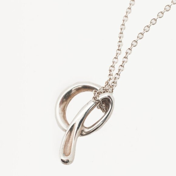 Tiffany & Co. Elsa Peretti Alphabet Letter A Pendant 925 Sterling Silver Necklac - Picture 5 of 6